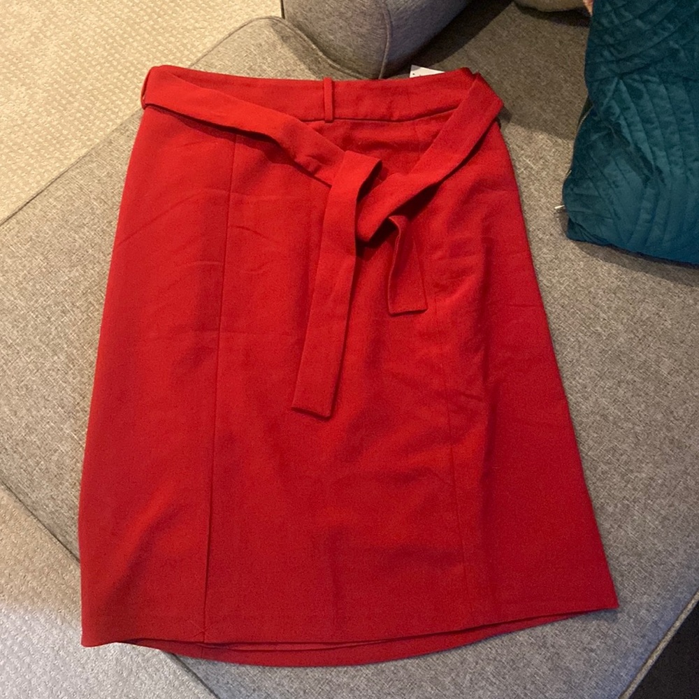 Red Pencil skirt with bow tie